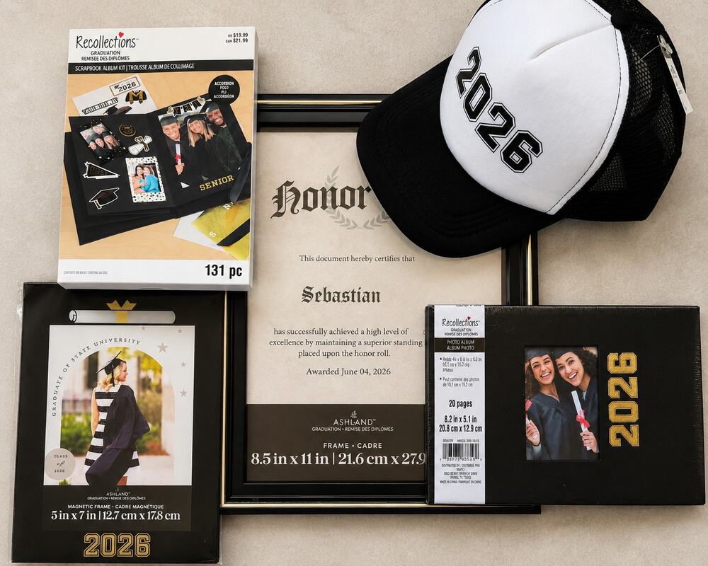 Graduation Memory Bundle, New/Sealed: 2 Frames, Scrapbook, Photo Album & Hat!